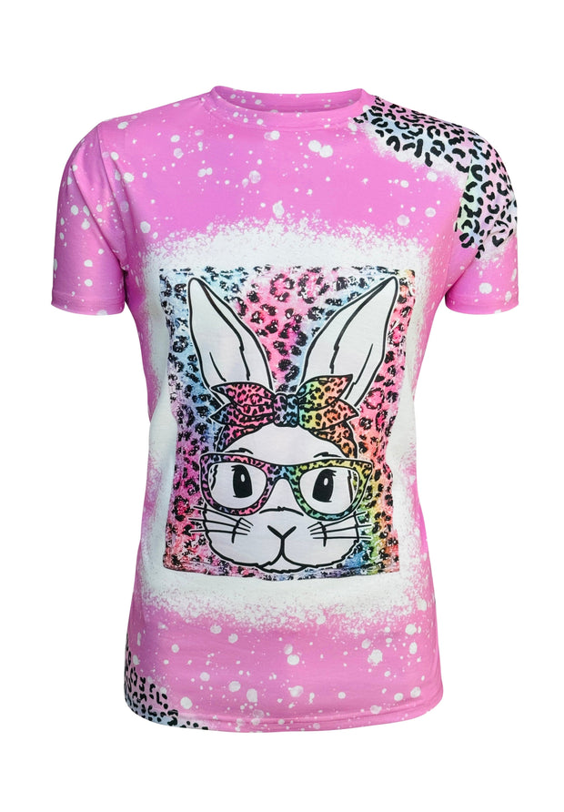 ILTEX Apparel Women's Clothing Easter Bunny Pink Cheetah Top