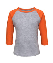 ILTEX Apparel 6 Months / Gray/Orange Kids Plain Raglan 3/4 T-Shirt - Gray Body