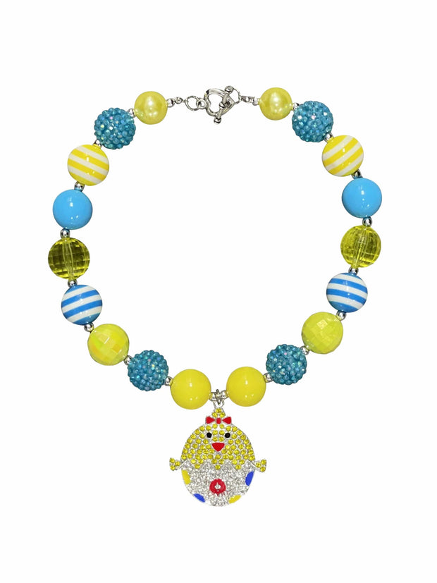 ILTEX Apparel Accessory Bubblegum Necklace - Easter Egg Blue Yellow