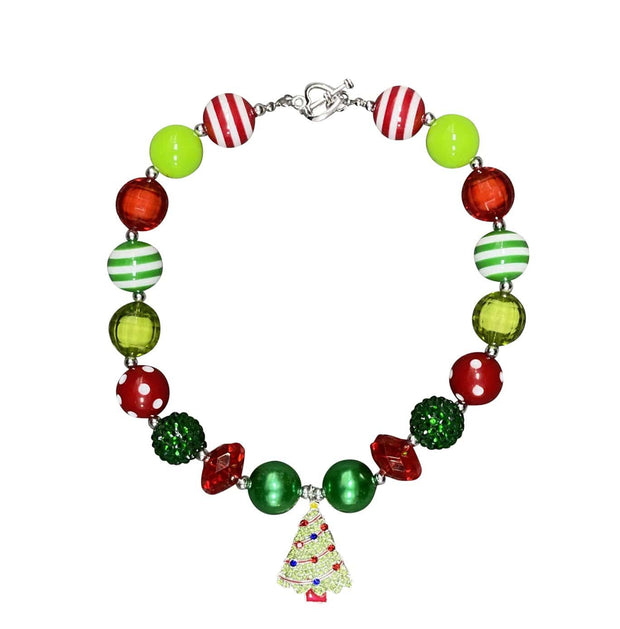 ILTEX Apparel Accessory Bubblegum Necklace - Light Green Christmas Tree