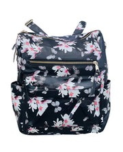 ILTEX Apparel Accessory Butterfly Floral Black Leather Backpack