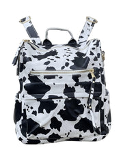 ILTEX Apparel Accessory Cow Print Black White Backpack