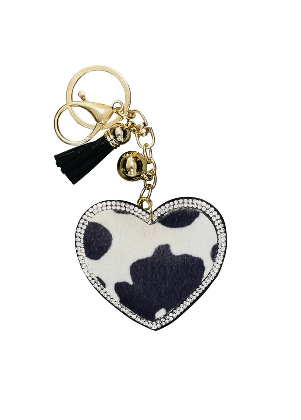 ILTEX Apparel Accessory Keychain - Cow Black Heart