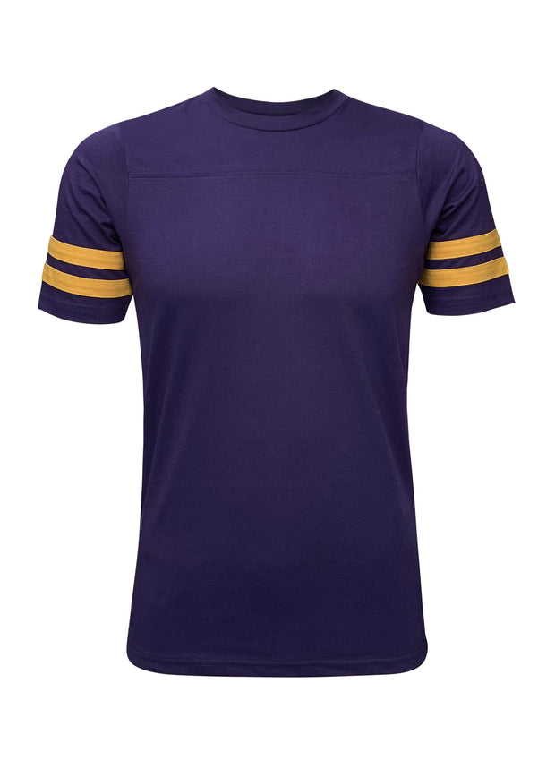 ILTEX Apparel Adult Clothing 2 Stripes Jersey T-Shirt - Purple and Gold