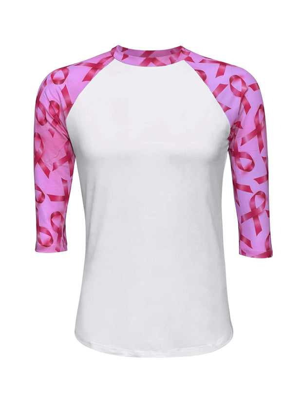 ILTEX Apparel Adult Clothing Breast Cancer Ribbons White Polyester Top
