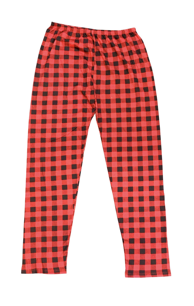 ILTEX Apparel Adult Clothing Buffalo Plaid Red Pajama Bottom Adult