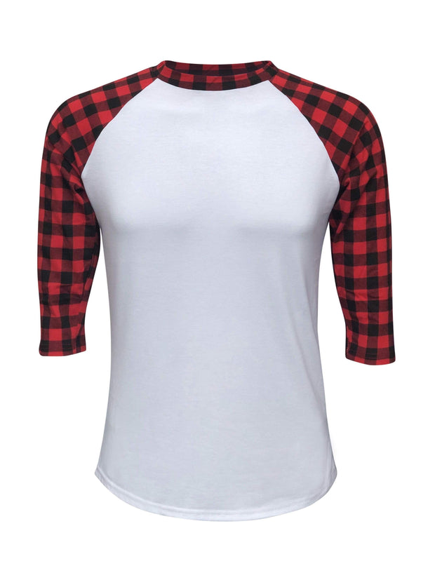 ILTEX Apparel Adult Clothing Buffalo Plaid White Red Top Adult
