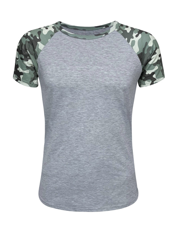 ILTEX Apparel Adult Clothing Camouflage Gray Short Sleeve Top