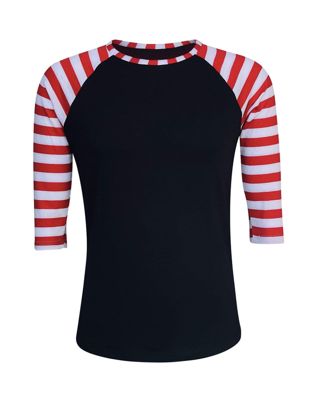 ILTEX Apparel Adult Clothing Candy Cane Black Red Stripes Polyester Top