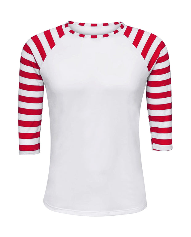 ILTEX Apparel Adult Clothing Candy Cane White Red Stripes Polyester Top