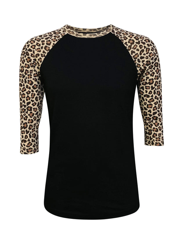 ILTEX Apparel Adult Clothing Cheetah Animal Print Black Top