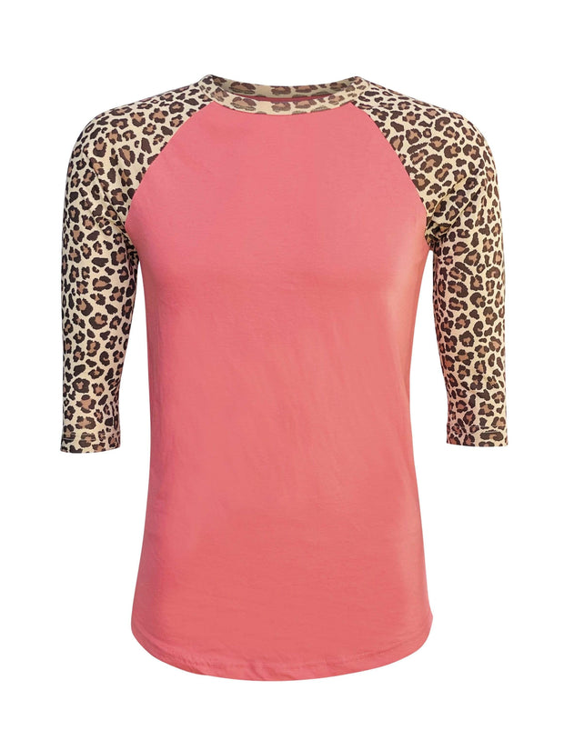 ILTEX Apparel Adult Clothing Cheetah Animal Print Coral Top