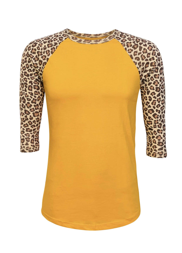 ILTEX Apparel Adult Clothing Cheetah Animal Print Gold Top