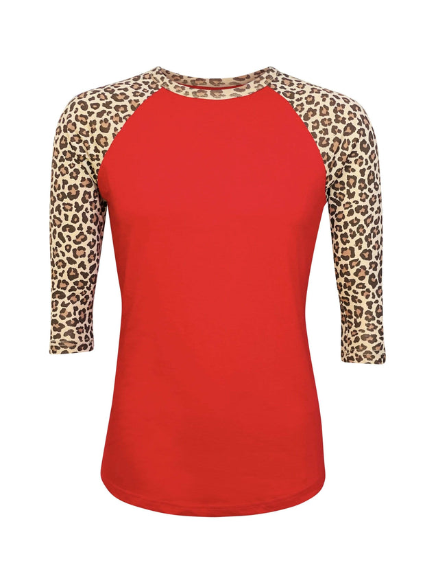 ILTEX Apparel Adult Clothing Cheetah Animal Print Red Top
