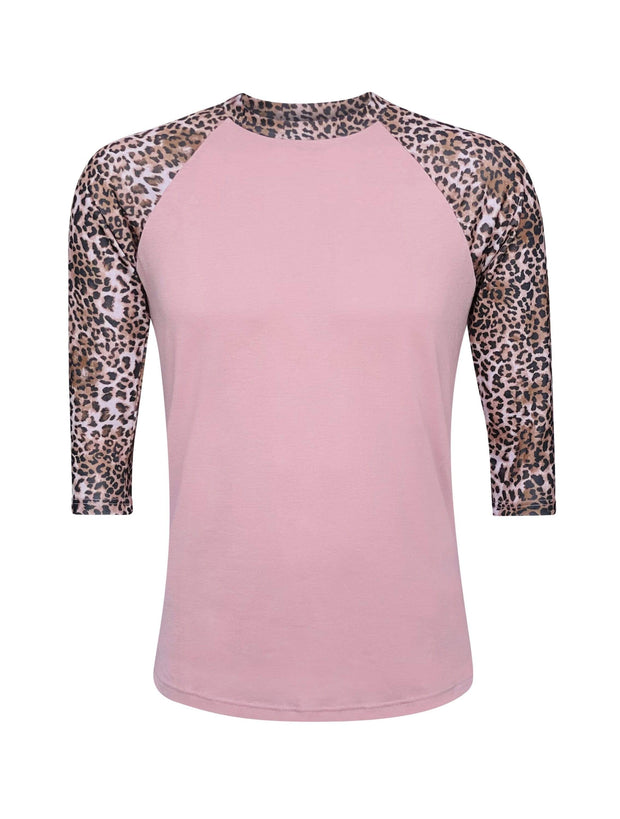 ILTEX Apparel Adult Clothing Cheetah Dusty Pink Polyester Top