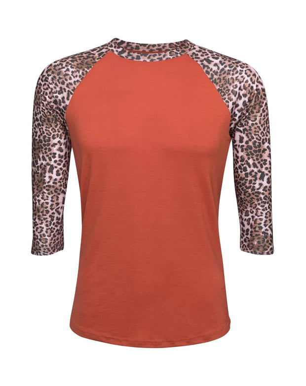 ILTEX Apparel Adult Clothing Cheetah Orange Dark Brown Polyester Top