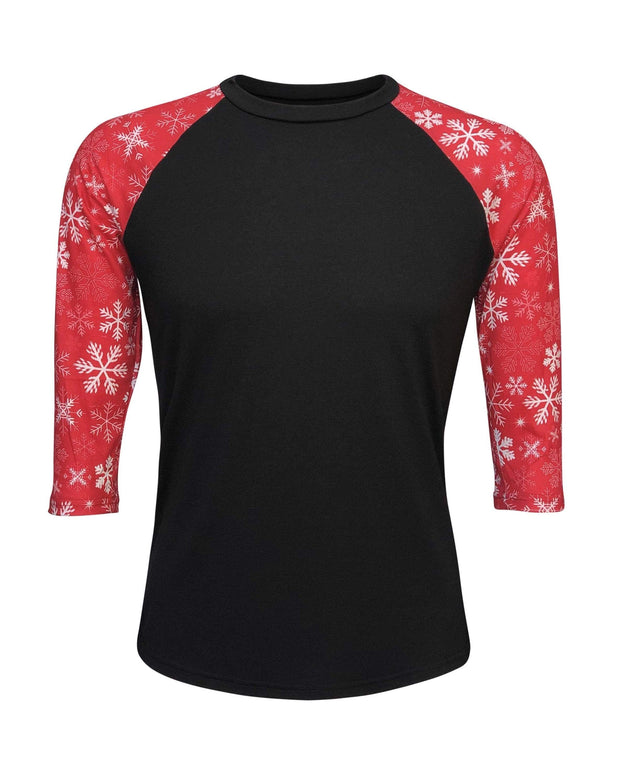 ILTEX Apparel Adult Clothing Christmas Black Snowflakes Top
