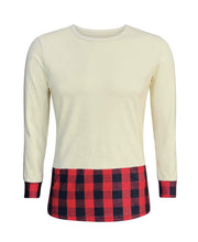 ILTEX Apparel Adult Clothing Color Block Beige Red Plaid Top