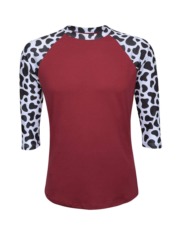 ILTEX Apparel Adult Clothing Cow Black Maroon Polyester Top