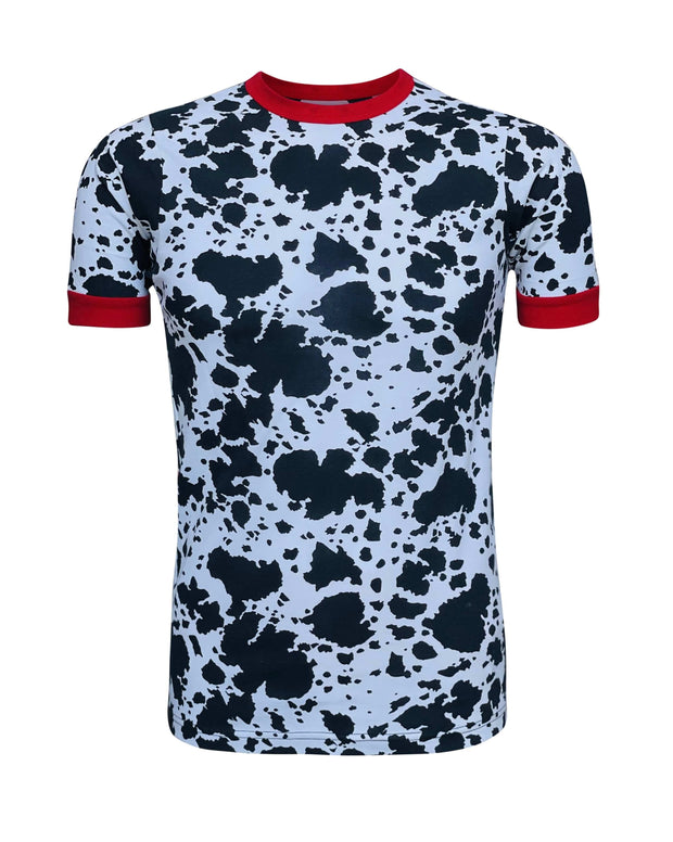 ILTEX Apparel Adult Clothing Cow Black Red Short Sleeve Top