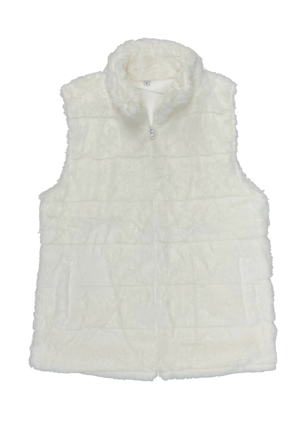 ILTEX Apparel Adult Clothing Fluffy White Sherpa Vest Women