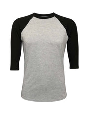ILTEX Apparel Adult Clothing Gray/Black / Small Baseball Polyester Raglan Tee - Gray Body