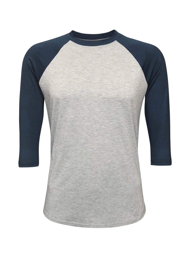 ILTEX Apparel Adult Clothing Gray/Navy / Small Baseball Polyester Raglan Tee - Gray Body