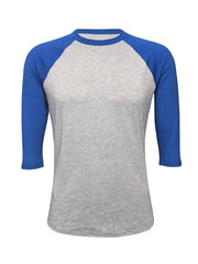 ILTEX Apparel Adult Clothing Gray/Royal Blue / Small Baseball Polyester Raglan Tee - Gray Body