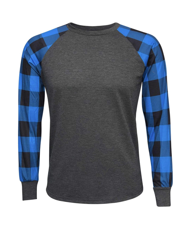 ILTEX Apparel Adult Clothing Plaid Blue Long Sleeves Polyester