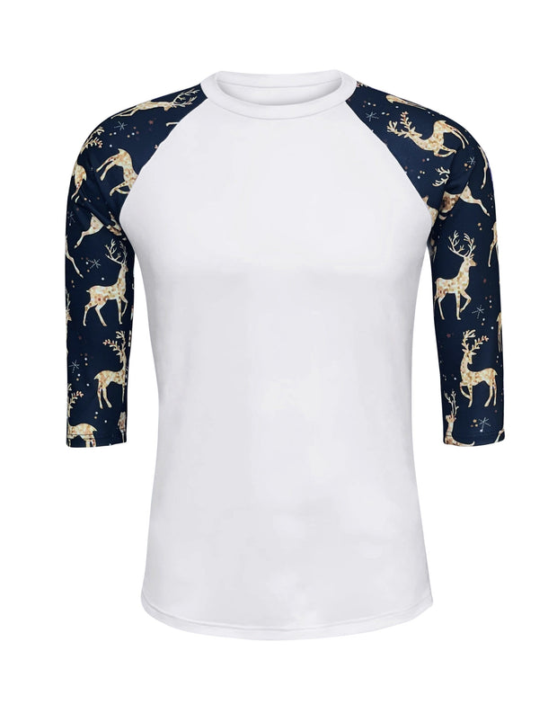 ILTEX Apparel Adult Clothing Reindeer Gold White Polyester Top