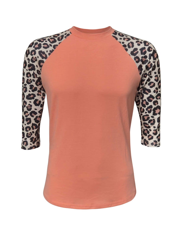 ILTEX Apparel Adult Clothing Small Cheetah Coral Polyester Top