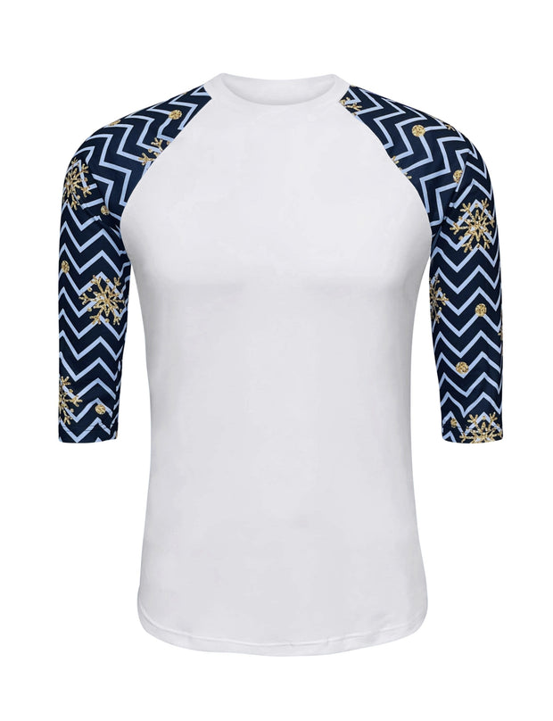 ILTEX Apparel Adult Clothing Snowflakes Gold Chevron Polyester Top