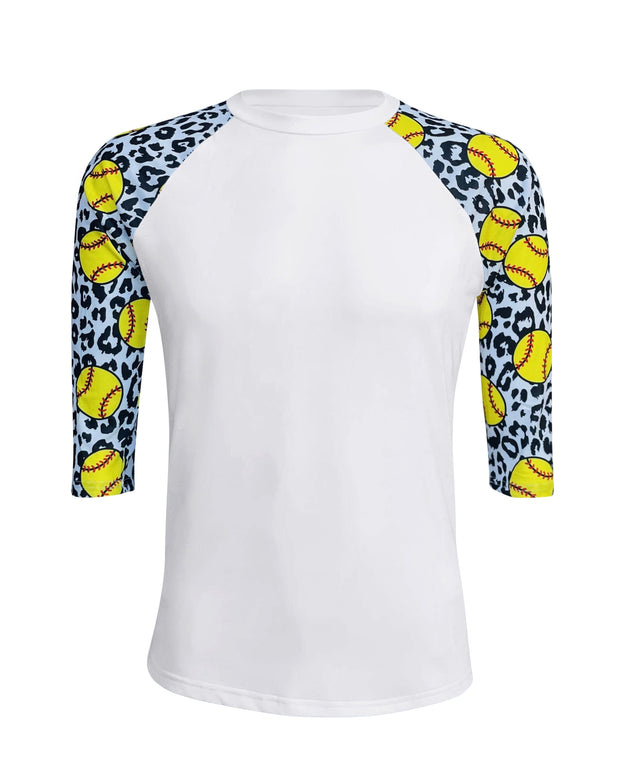 ILTEX Apparel Adult Clothing Softball Cheetah White Polyester Top
