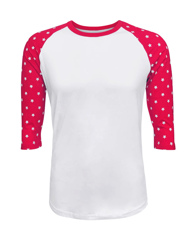ILTEX Apparel Adult Clothing Star Sleeves White Red Top