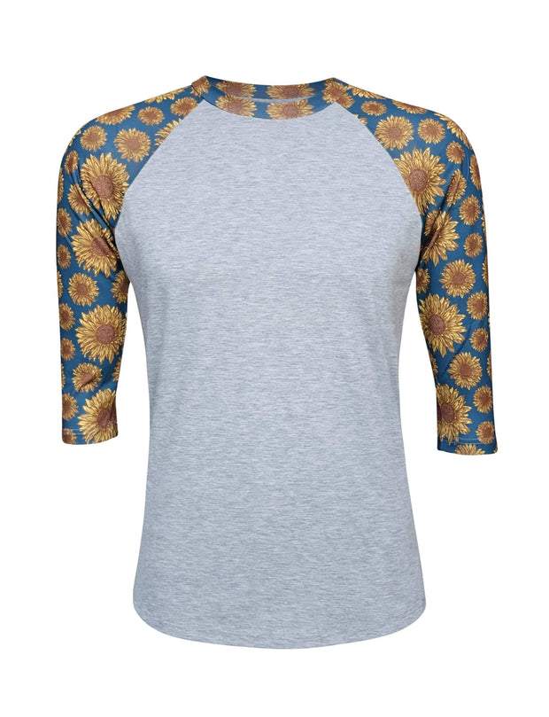 ILTEX Apparel Adult Clothing Sunflower Gray Teal Polyester Top