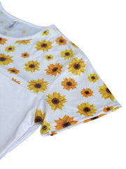 ILTEX Apparel Adult Clothing Sunflower White Short Sleeve Top