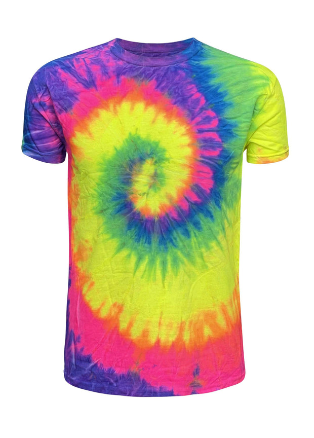 ILTEX Apparel Adult Clothing Tie Dye Neon Rainbow T-Shirt