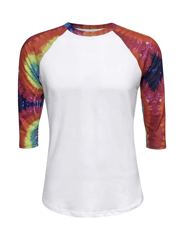ILTEX Apparel Adult Clothing Tie Dye Neon Rainbow White Polyester Top