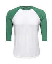ILTEX Apparel Adult Clothing White/Kelly Green / Small Baseball Polyester Raglan Tee - White Body