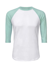 ILTEX Apparel Adult Clothing White/Mint / Small Baseball Polyester Raglan Tee - White Body
