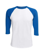 ILTEX Apparel Adult Clothing White/Royal Blue / Small Baseball Polyester Raglan Tee - White Body