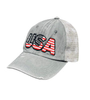 ILTEX Apparel Caps Gray USA Stars Faded Cap