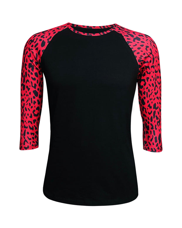 ILTEX Apparel Cheetah Black Red Top