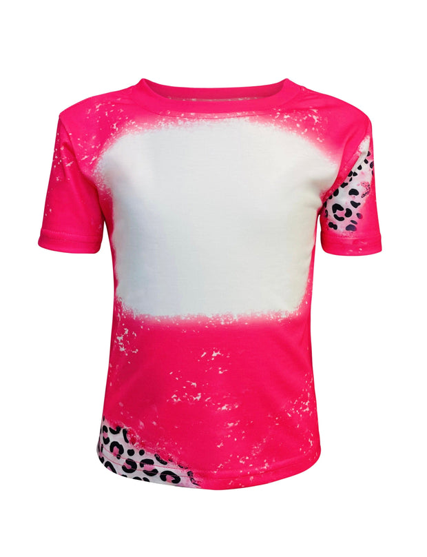 ILTEX Apparel Cheetah Pink Faux Bleached Kids Top