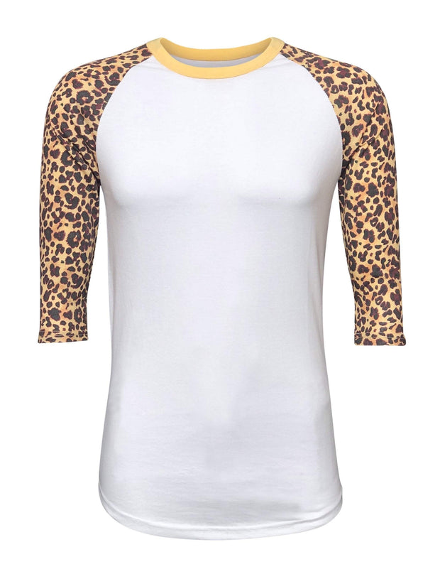 Cheetah Raglan White/Cheetah Adult