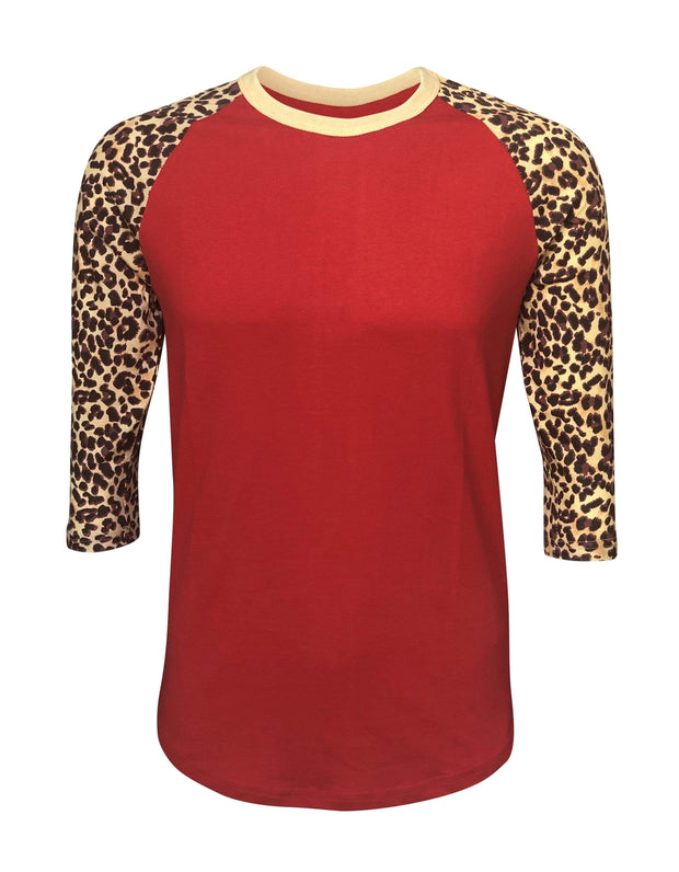Cheetah Raglan Red/Cheetah Adult