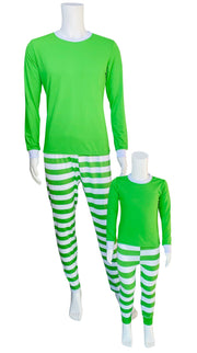 ILTEX Apparel Christmas Green White Family Pajama Set (Kids & Adult)