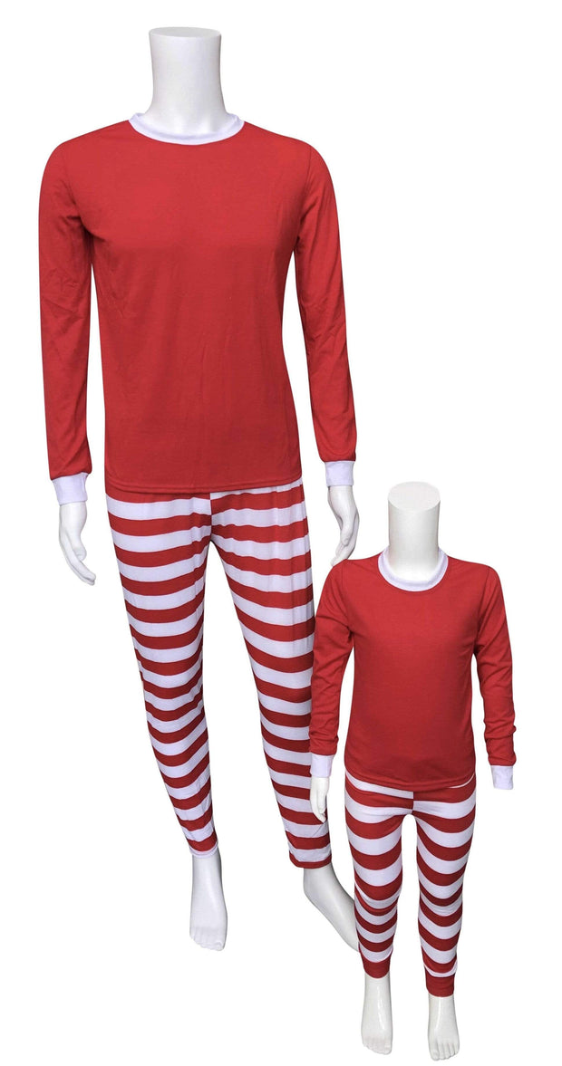 ILTEX Apparel Christmas Red White Family Pajama Set (Kids & Adult)