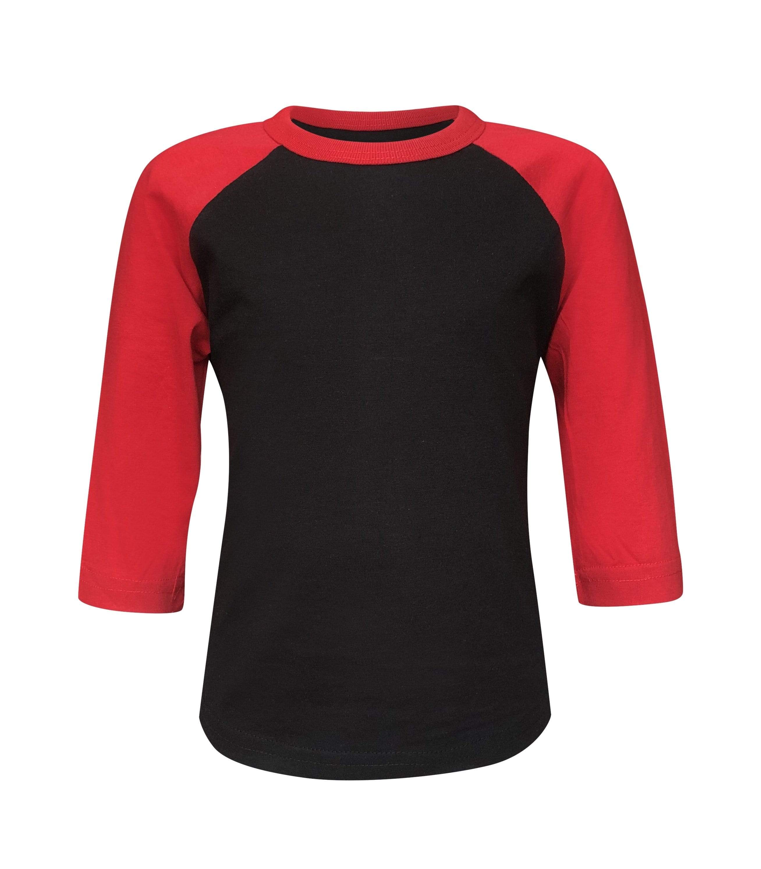 Kids Plain Raglan 3/4 T-Shirt - Black Body – ILTEX Apparel