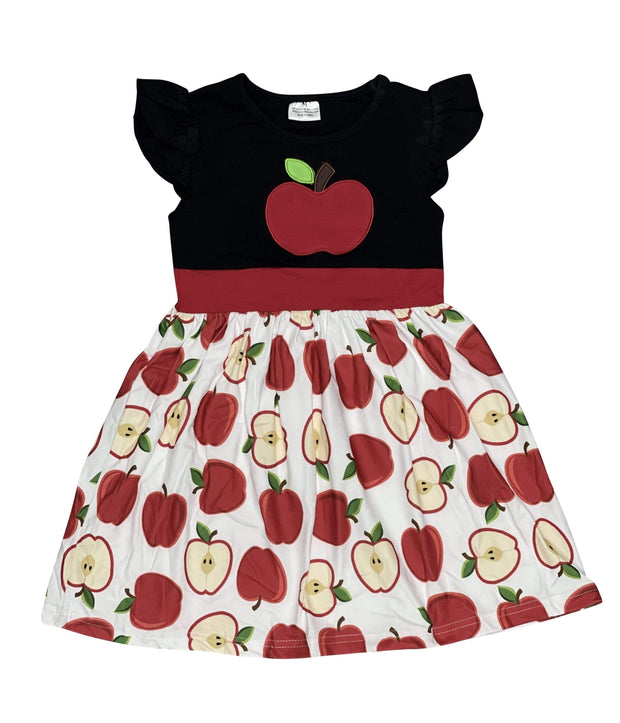 ILTEX Apparel Kids Clothing Apple Print Black White Red Dress Kids
